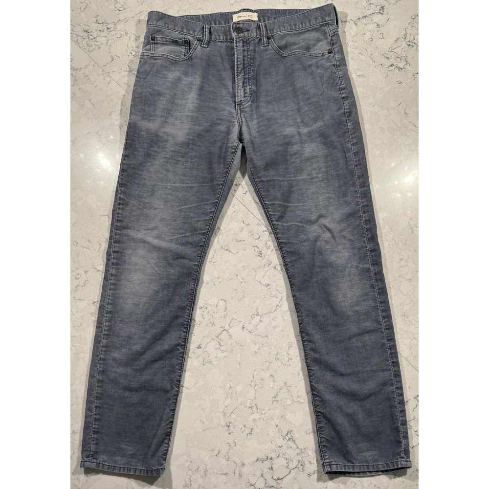 GAP Corduroy Pants Mens 33x30 Gray Slim Fit Straight Leg Cotton Preppy Casual